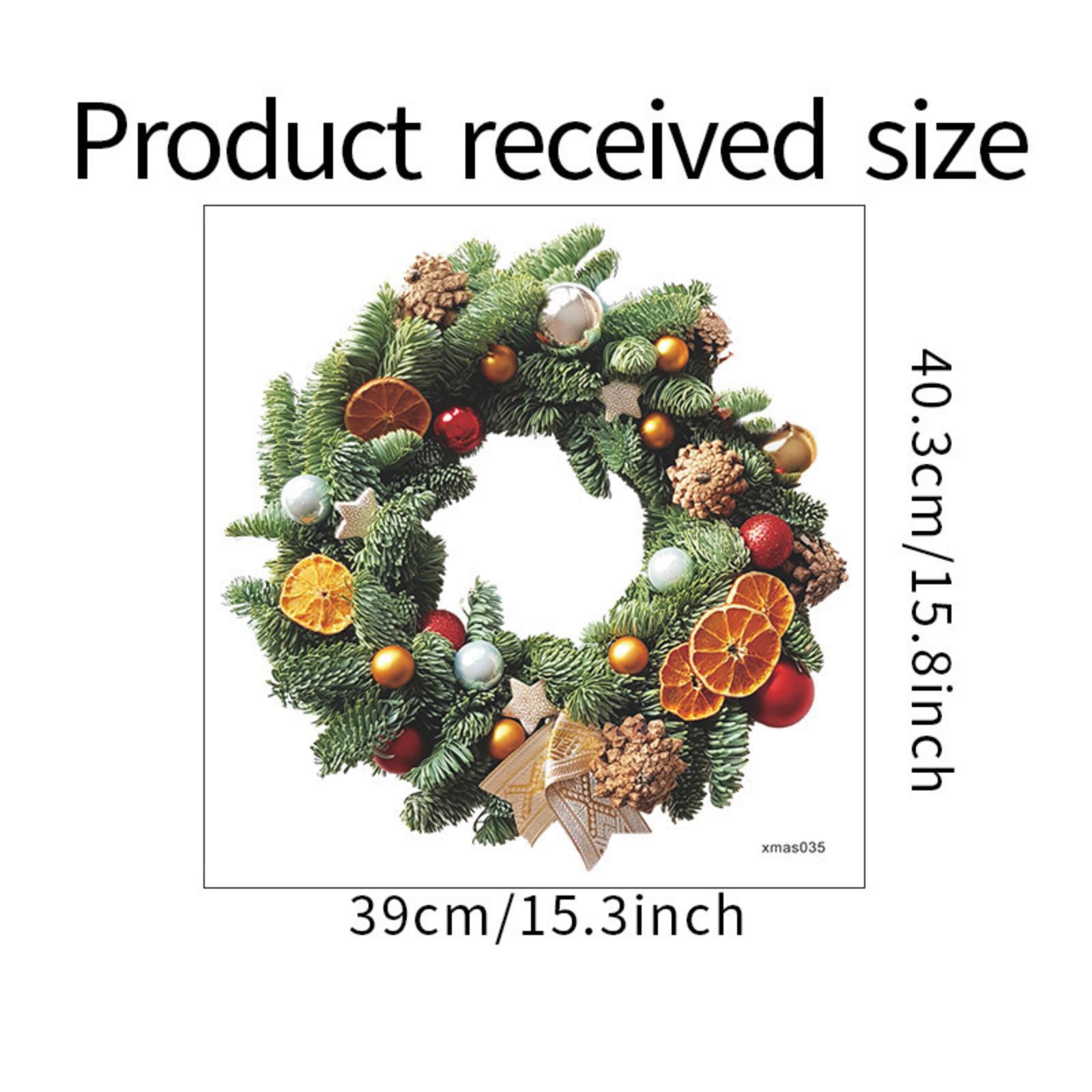 

Christmas Wreath Sticker Glass Window Wall Decoration Wall Sticker Self-adhesive One Size