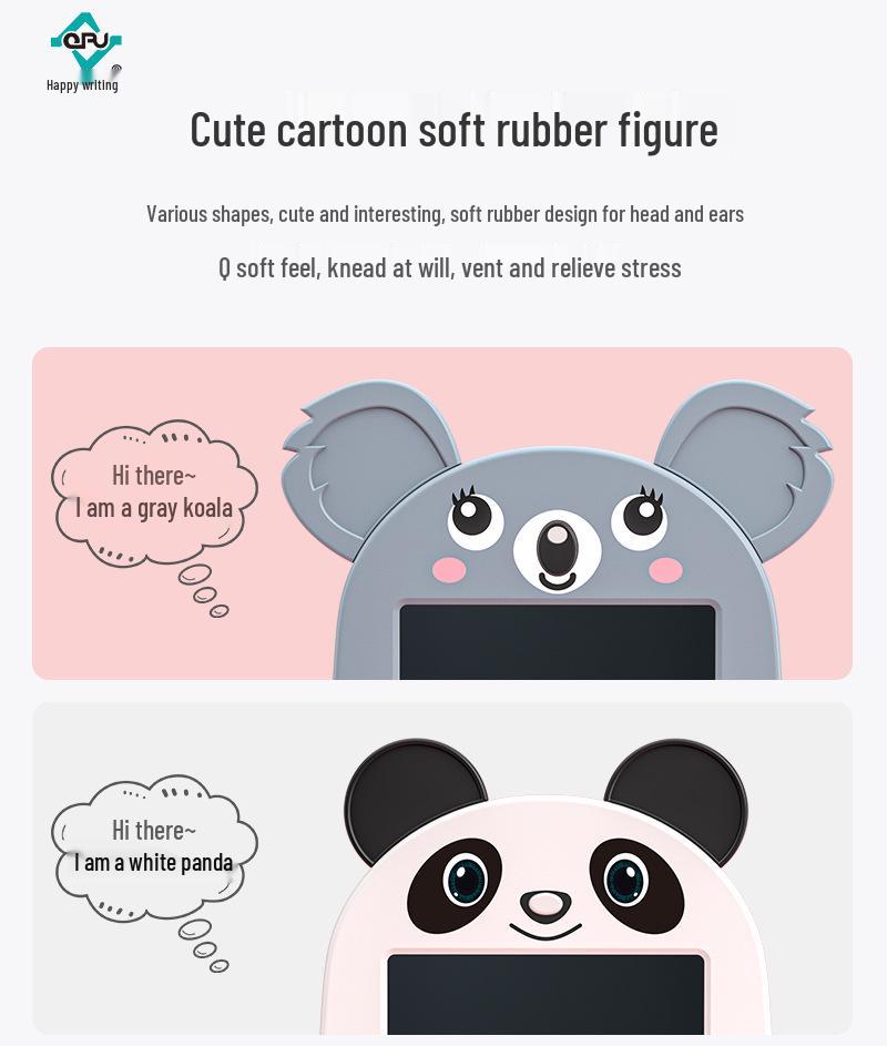 Cartoon LCD Writing and Drawing Board for Kids - Smart Learning and Doodling Tool