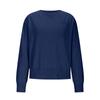 2025 Women's Solid Color Round Neck Long Sleeve Casual Pocket Pullover Sweater - Autumn/Winter European American Style