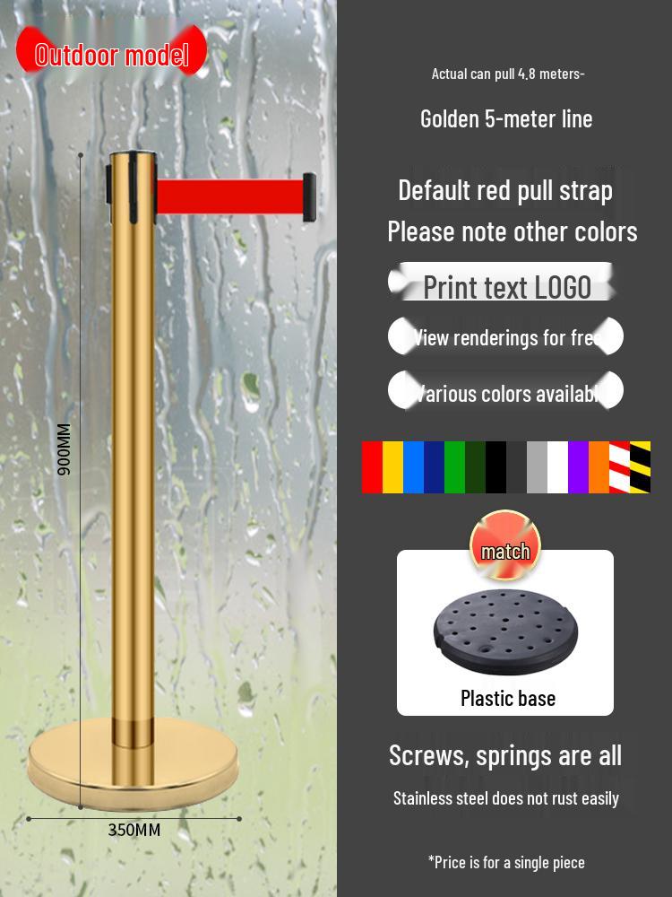 Retractable Queue Barrier Post with Belt