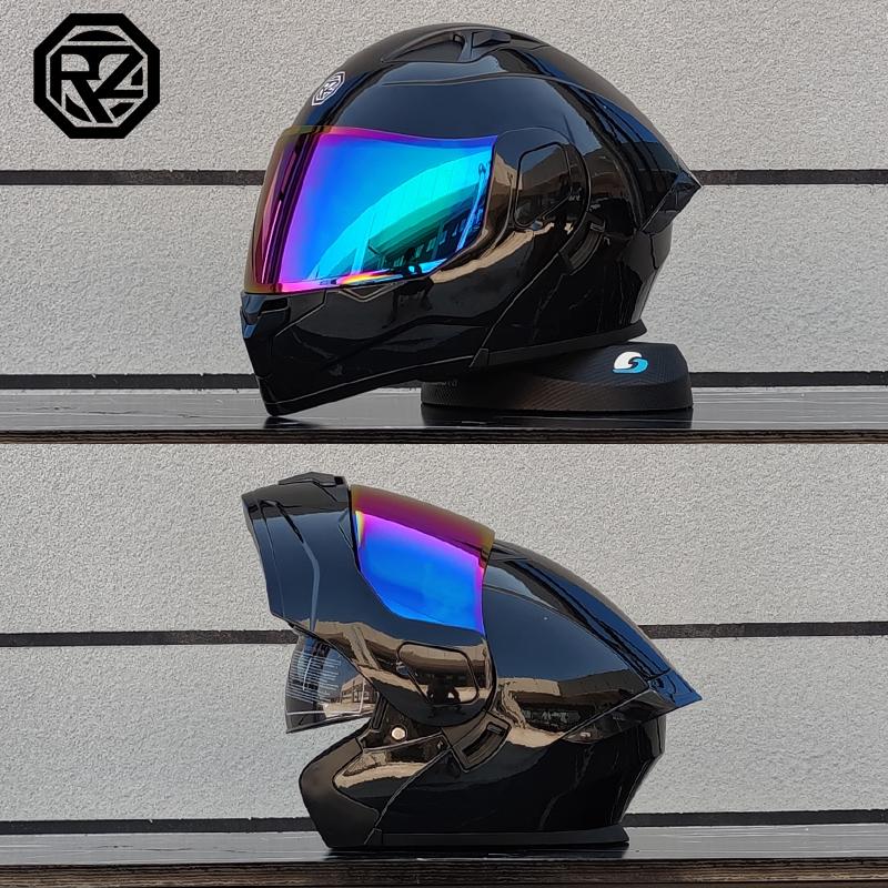 ORZ Unisex Motorcycle Helmet DOT Certification Double Lens Cross Section Helmet Safety Modular Flip Helm Helmet With Visor