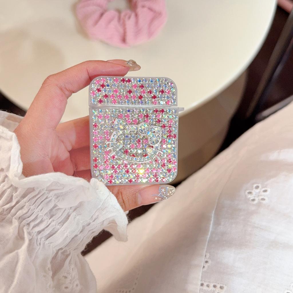 Plastic Glitter Diamond Butterfly Cute Kitty Case for for 1 2 3 4 Pro 2 Shockproof Dirt-Resistant Wireless Earphone