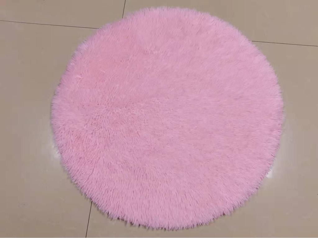 Round Tie-Dyed Silk Wool Carpet - Non-Slip Coffee-Colored Bedroom & Living Room Rug