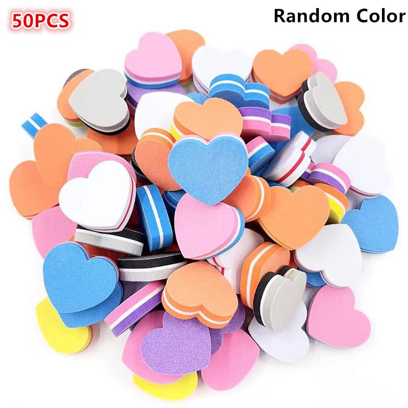 50 Pcs Professional Mini Sponge Nails Art Buffer File Sandpaper Manicure Tips Care File Sanding Polishing Accessories Tools