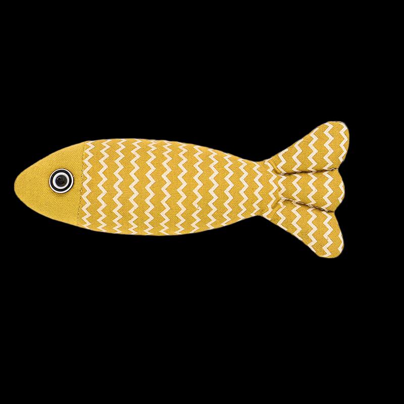 Qio Extra Large Burlap Fish Cat Toy - 39cm, 2-Pack