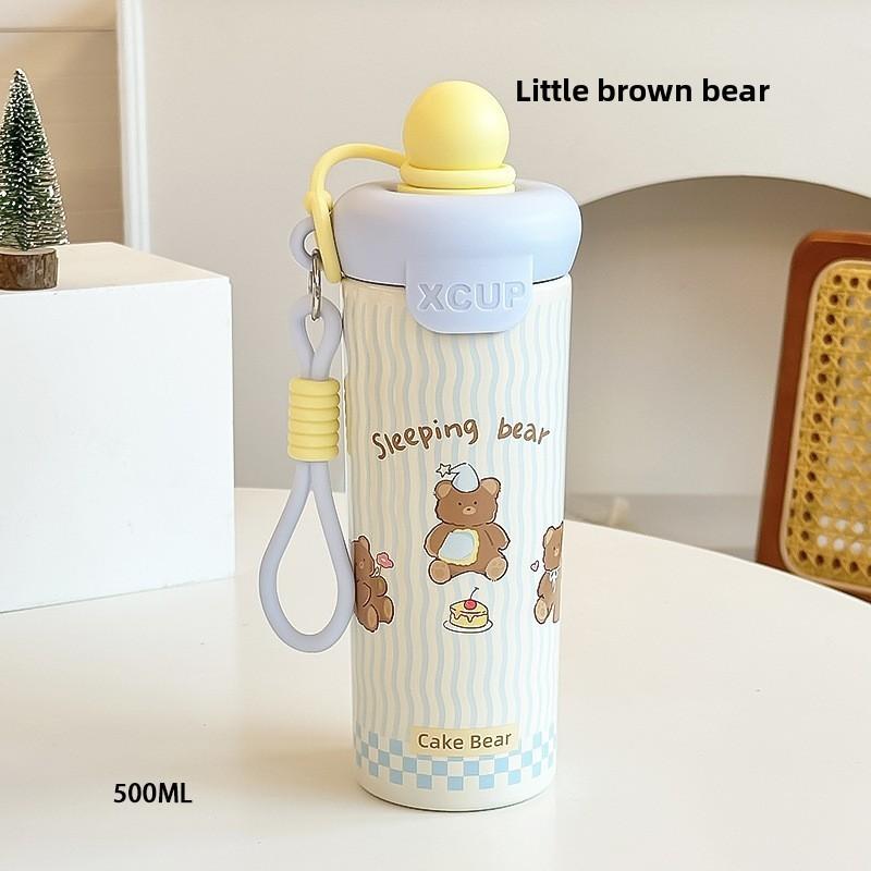 Tier Kätzchen Druck Isolierbecher Mit Tragegurt Auslaufsicherer Deckel Reise Für