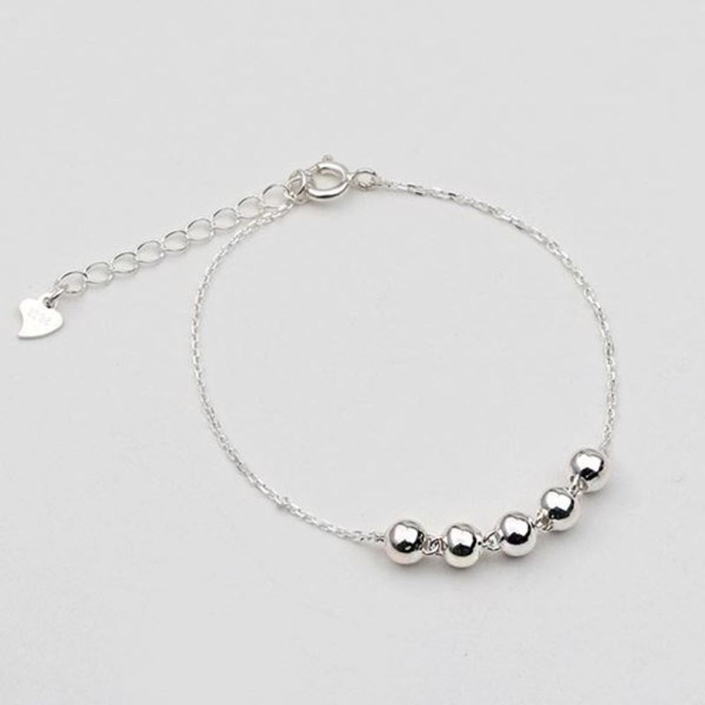 

[As Little] 925 Silver Daily Simple Ball Chain Silver Bracelet [33285854]