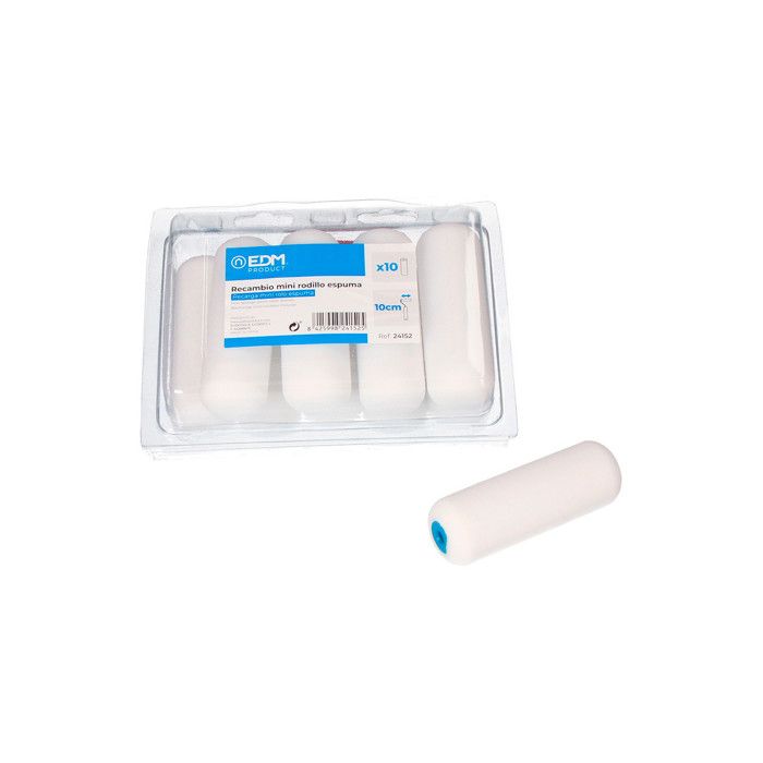 Recharge pour pinceau - EDM - Mini rouleau éponge - 110mm - 10pcs - 24152