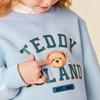 Mini Balabala Teddy Bear Co-branded Striped Kids Crewneck Sweatshirt