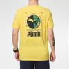 Puma Print Logo Round Neck Sports Tee Men Tops Yellow 531307-37