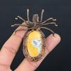 Natural Brecciated Mookaite Gemstone Copper Wire Wrap Spider Pendant 2.56" Q2L64