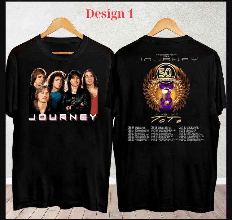 Journey 2026 Freedom Tour T-shirt Toto Concert Fans Gift Music Black Band M