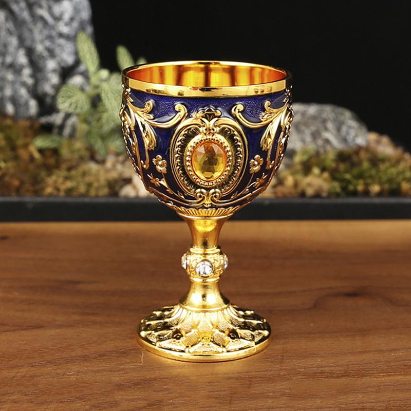

Hot 1pc Timeless Embossed Metal Chalice Goblet Vintage Wine Champagne Liqueur Cup Perfect For Bars Restaurants Home Decor
