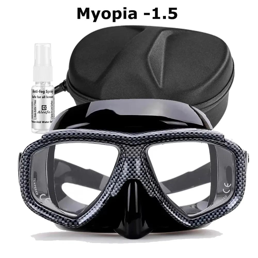 Myopie-Tauchmaske, gehärtete Glaslinsen, Camouflage mit Antibeschlag-Spray für Speerfischausrüstung, Schnorchelhaut