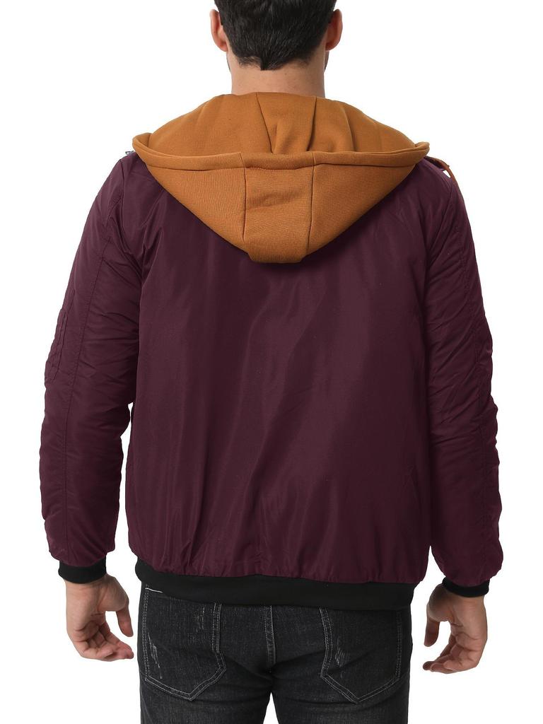 Men's Thick Solid Color Hooded Jacket for Spring, Autumn, and Winter - Air Force Style Casual Wear