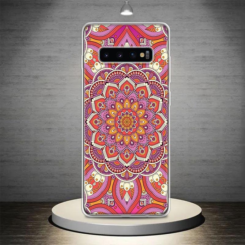 Totem Mandala Colorful Flower Phone Case Shell for Samsung Galaxy S22 S23 S24 S25 Ultra S21 FE S20 Plus S10 + S25Edge Soft Patte
