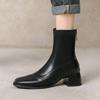 Krazing Pot Mikrofaser Herbst Winter Schuhe Dicke Mittelhohe Absätze Größe 43 Chelsea Boots Aprikose Reißverschluss Stiefeletten