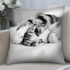 Adorable Cat Cute Pillow Case Short Plush Pillow Covers Sofa Decorative Gift Home Double-Sided Printing Cushion Cover