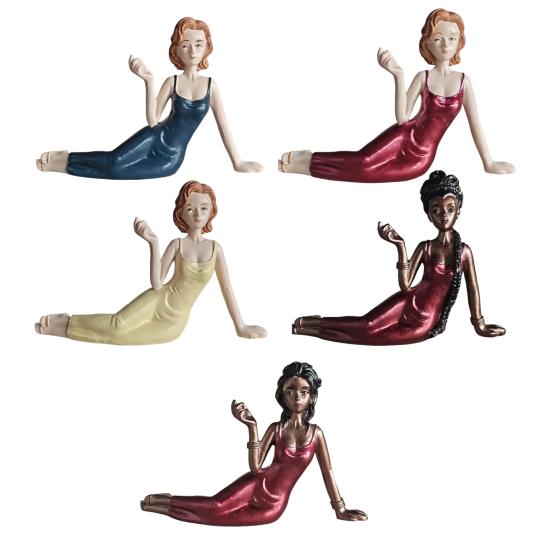 Handcrafted Sculptural Women Aroma Figurine Elegant Lady Figurine Incense Stick Holder Resin Meditating Lady Aromatherapy Statue for Living Room