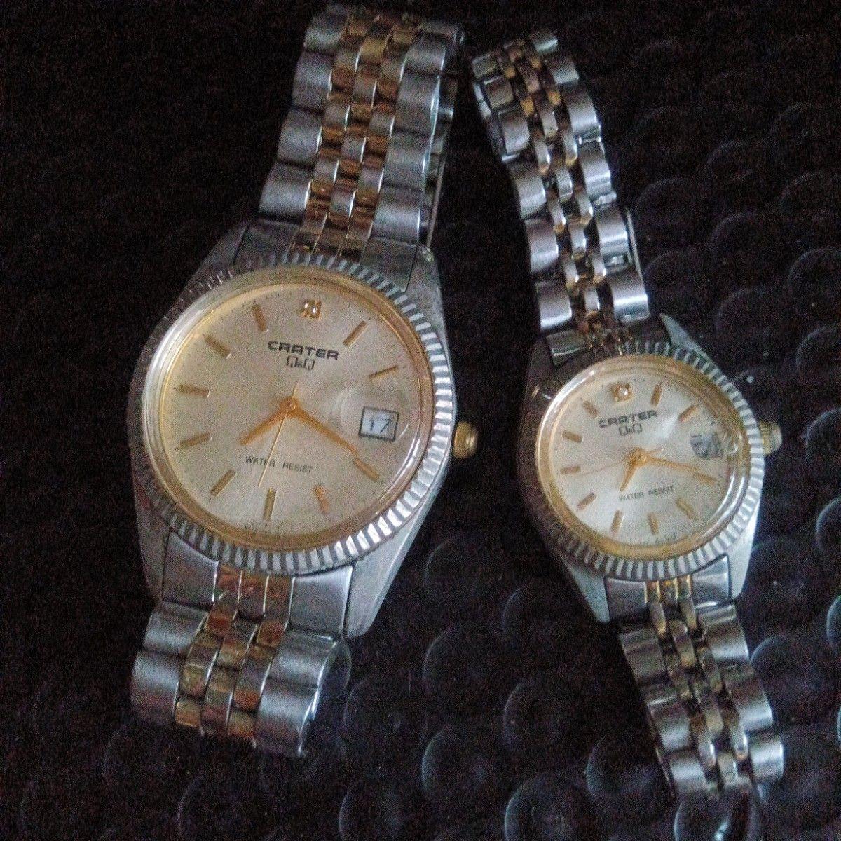 Used Citizen CRATER Q&Q watch pair watch operation