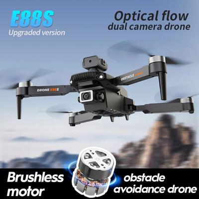 New Upgraded E88s Drone 8K Dual Camera WIFI Optical Flow Dual Lens Obstacle Avoidance On All Sides Brushless Motor Drone Toys Gifts