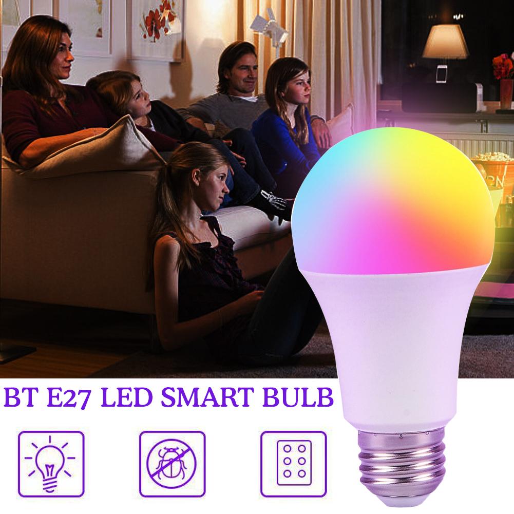 220V E27 LED Smart Bulb RGB Color Changing LED Bulb 16 Colors 8M Remote Control Smart Bulb Home Lighting Party Decor Bulb