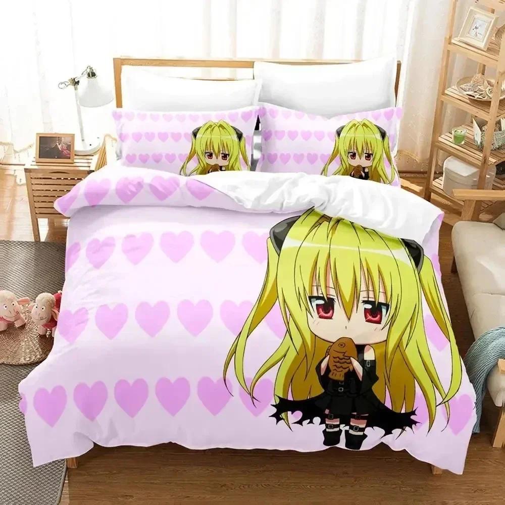 Comforter Anime Yami To Love-Ru Bedding Set Bed Set Comforter King Queen Size Boys Adult