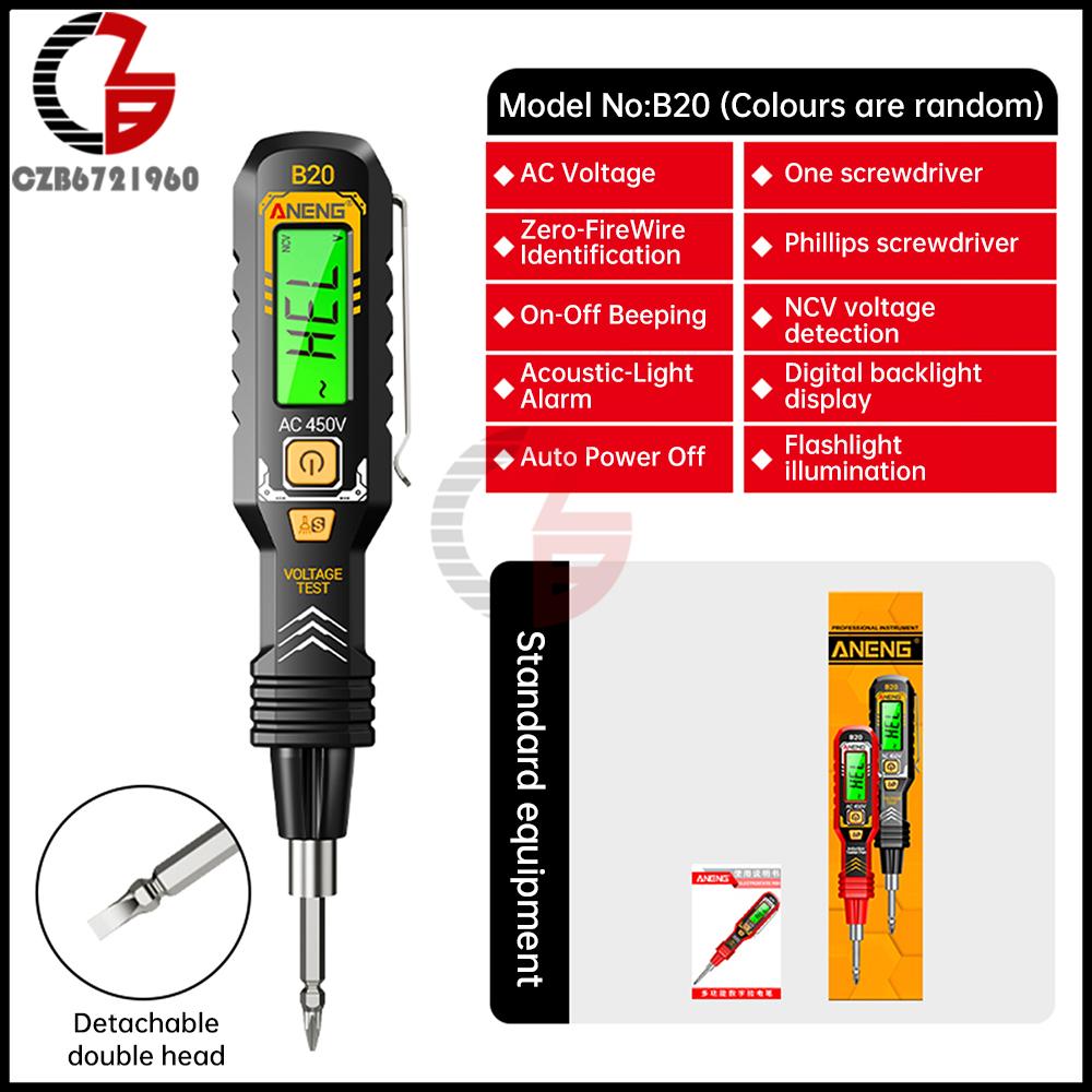 VD807 B20 LCD Digital Voltage Tester Pen AC/DC Smart Contact NCV Sensor Real Volt Detector Electrical Induction Test Pencil