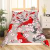 Pink Cherry Blossom King Queen Bedding Set Spring Flora Duvet Cover Japanese Flowers Quilt Cover Soft Polyester Comforter Cover