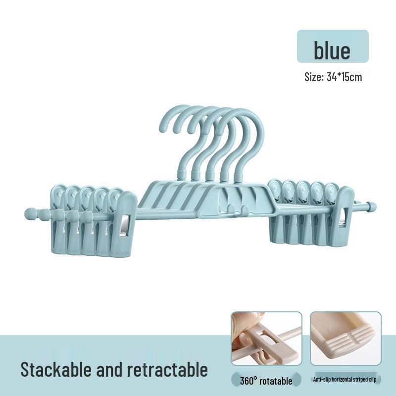 Seamless Non-Slip Pants Hangers with Double Clips - Clothes Drying and Storage Rack Clips