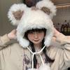 Girls Bear Hat Y2K Furry Ears Hat Furry Bear Gifts Warm Winter Hat Adult Children Furry Ears Winter Photo Props