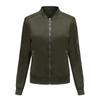 Womens Casual Lightweight Padded Jacket Winter Stand Collar Zip Front Solid Color Streetwear