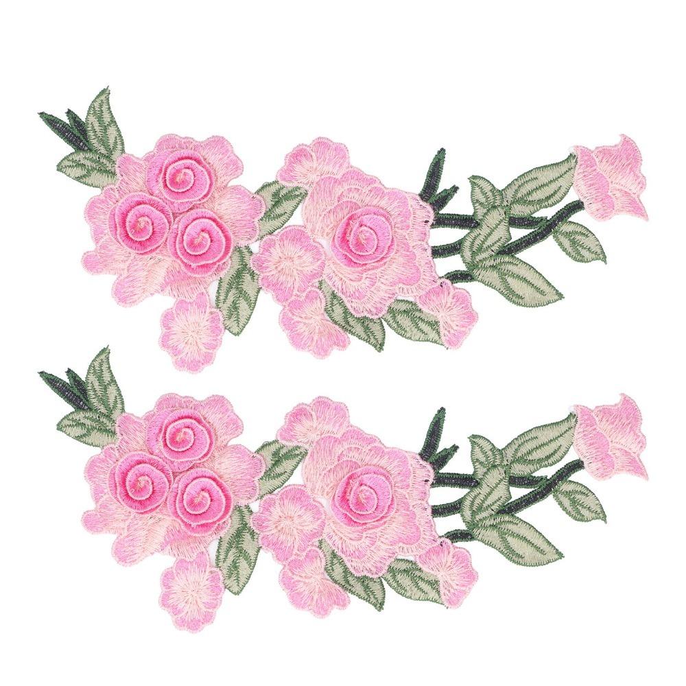 

2pcs Flower Design DIY Clothing Accessories Cotton Flower Cotton Patch Iron-On Patch DIY Projects розы красного