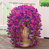 2PCS Artificial Morning Glory Hanging Flowers Fake Flower Outdoor Home Garden Wall Hanging Petunias Plants Wedding Decoration