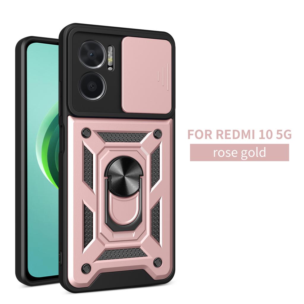 For Xiaomi Redmi 10 5G Case Redmi 10 5G Cover Redmi 10 5G Magnetic Ring Holder Armor Phone Case Slide Camera Protect Back Cover