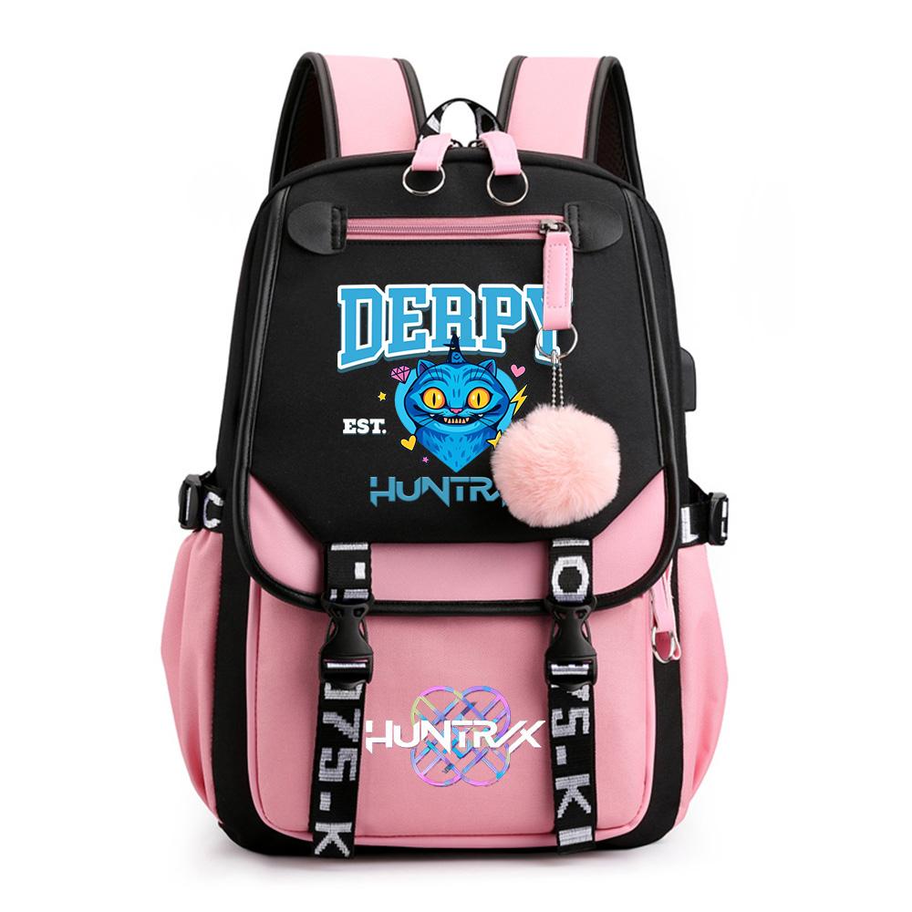 Anime K-Pop Demon Hunters Printed Backpack Schoolbag for Teenager Student Girl Boy Bookbag Large Capacity Waterproof Travel Bag Gift Rucksak