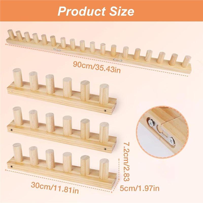 Premium-For Crafting Tool Kit For Knitters- Adjustable Wooden Knitting Tools Chunky Yarn For Oversized Blanket And Scarf Project