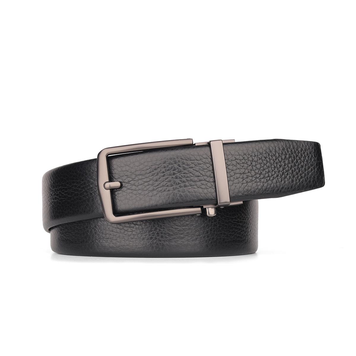 

Мужской кожаный ремень в стиле business casual для костюмов - Современный стиль с пряжкой 130 cm