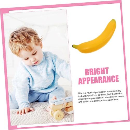 NUOLUX 5-Piece Simulation Banana Fruit Sandbox, Hand Percussion Instrument, Fake Fruit Bananas, Hand Percussion Fruit Shaker, Simulated Fruit Maracas,