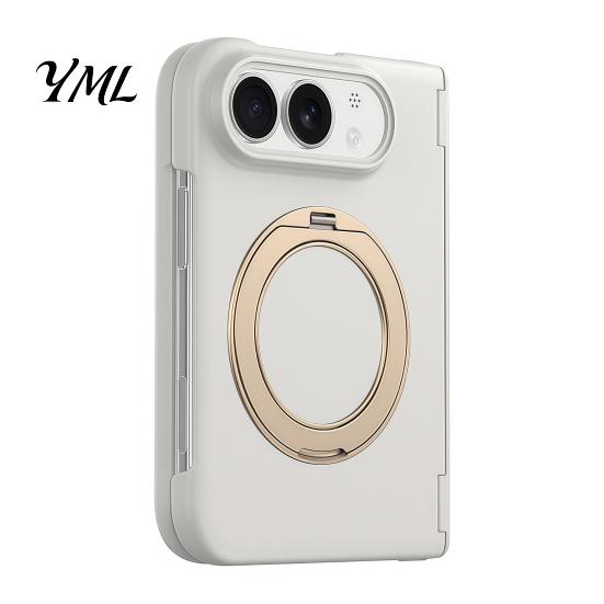 Shockproof Phone Case Magnetic for IPhoneDuo with 360 Degree Ring, Rotatable Non Comprehensive Hinge Protection Cover Slip Holder, Wireless
