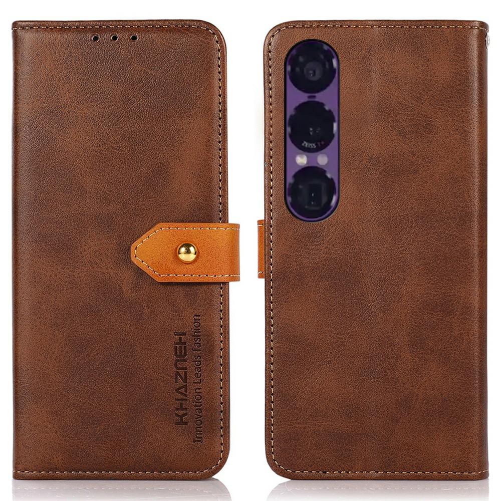 

KHAZNEH For Sony Xperia 1 VII Wallet Phone Case Stand Leather Flip Cover Brown