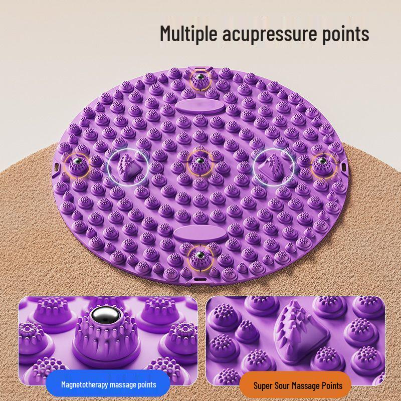 Round Acupressure Mat: Indoor Jogging, Foot Massage & Magnetic Stone Therapy