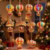Christmas Wooden Hot Air Balloon Santa Claus 2D Flat Wooden Pendant Christmas Tree Decoration Perfect Holiday Gift Decor