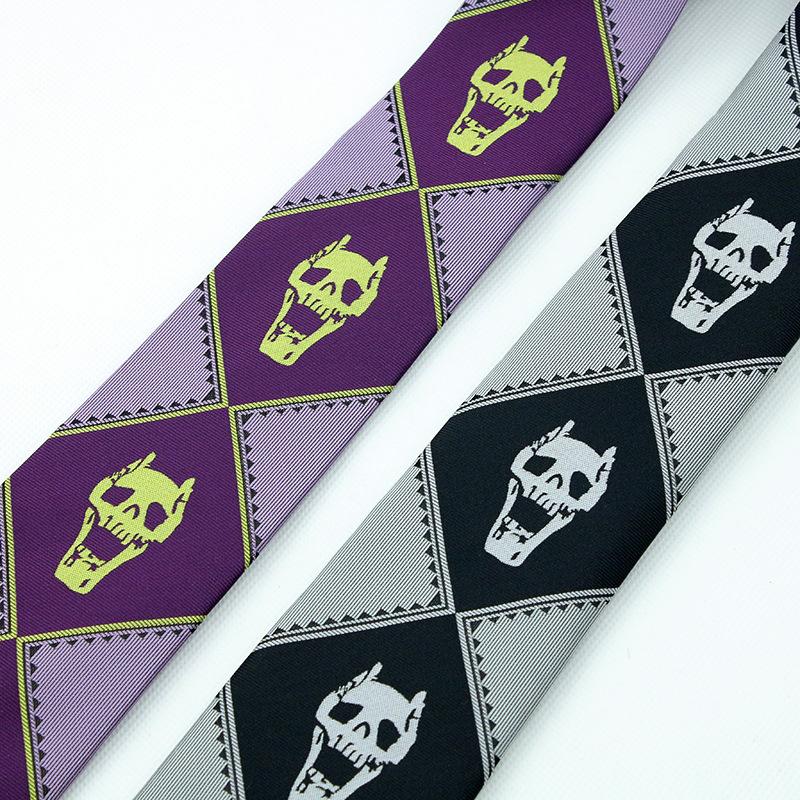 Krawatte Anime Jojo's Kira Yoshikage Cosplay Krawatte Killer Queen Totenkopf Hals Himmels Tür Cosplay Kostüm Requisiten für Erwachsene