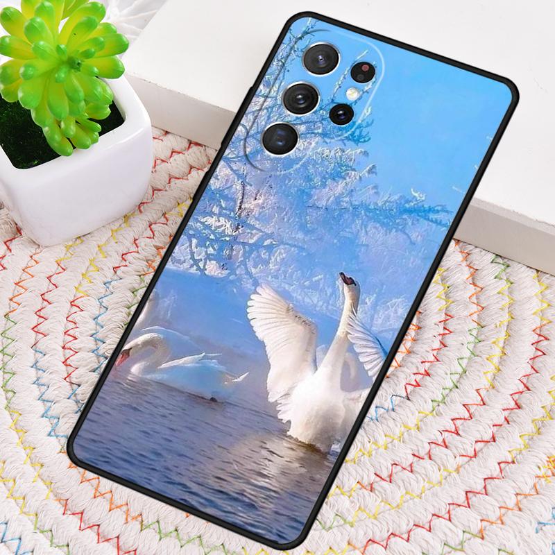 Cute Swan Phone Case for Samsung Galaxy Note 10 Pro S26 Ultra S23 S24 FE S25 S21 S22 PLUS Shockproof Cove