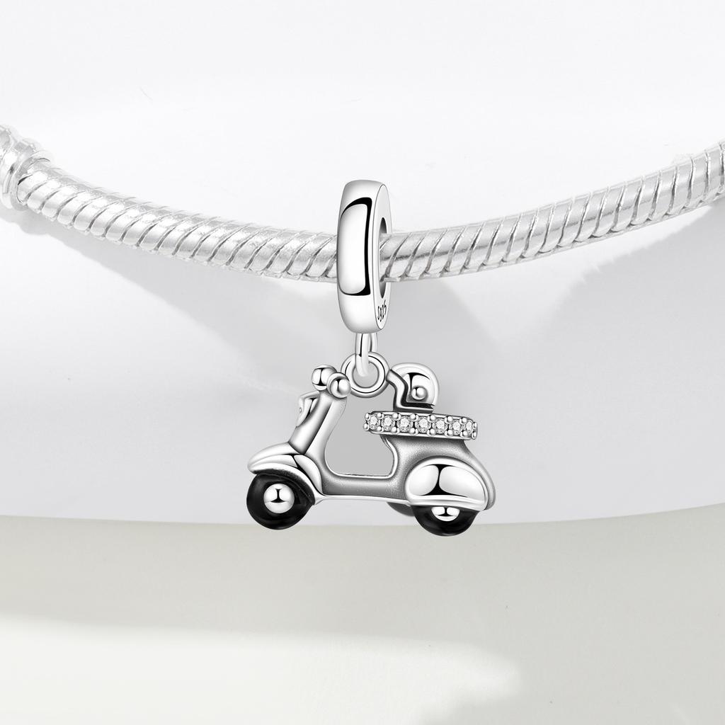 PANPOKI Copper Metal Electric Vehicle Brand New Authentic Original Pendant Bead Components Bracelet High Quality Fine Jewelry Charm Bead Components