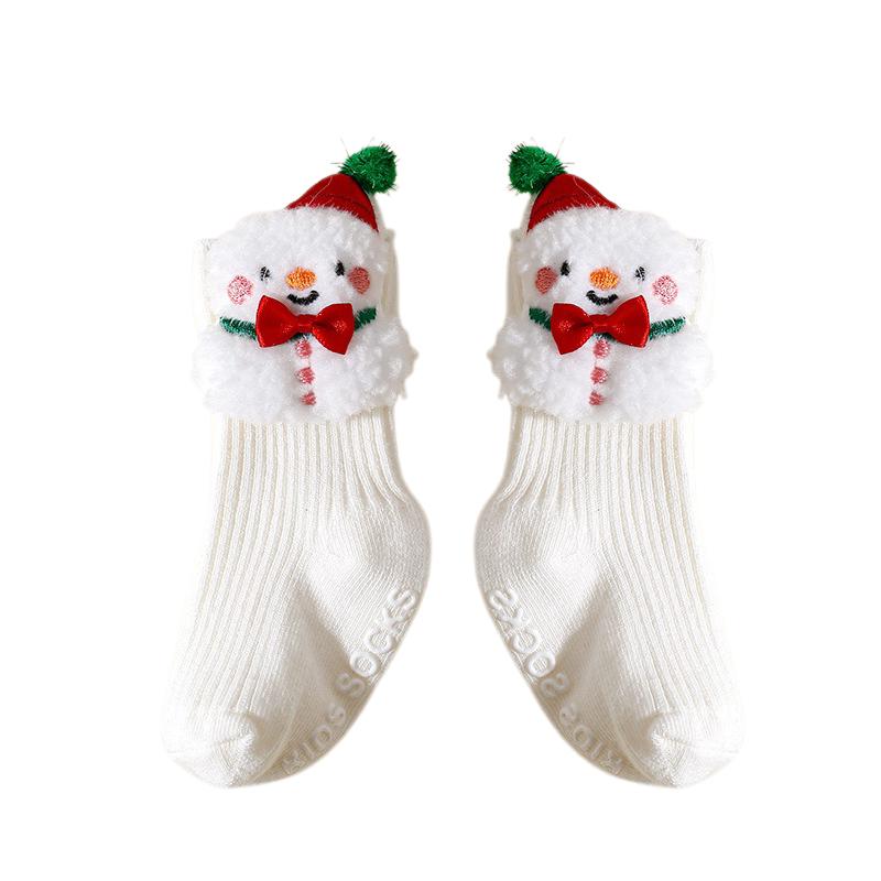 0-36 Monate Baby Mädchen Jungen Weihnachtssocken Niedliche Herbst Winter Rutschfeste Socken Weiche Leichte Lange Socken für Kinder Neujahrsgeschenk