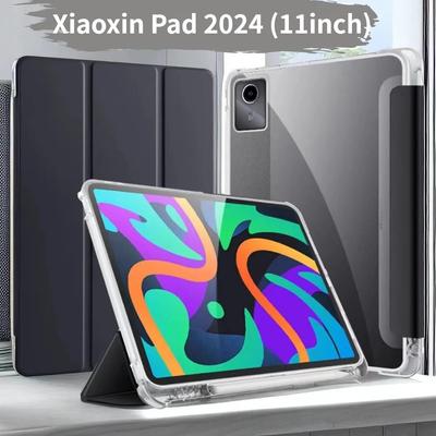 Pro Lenovo Xiaoxin Pad 2024 11palcový TB331FC TB330FU Pouzdro s držákem na tužku Flip Stand TPU Zadní kryt pro Lenovo Tab M11