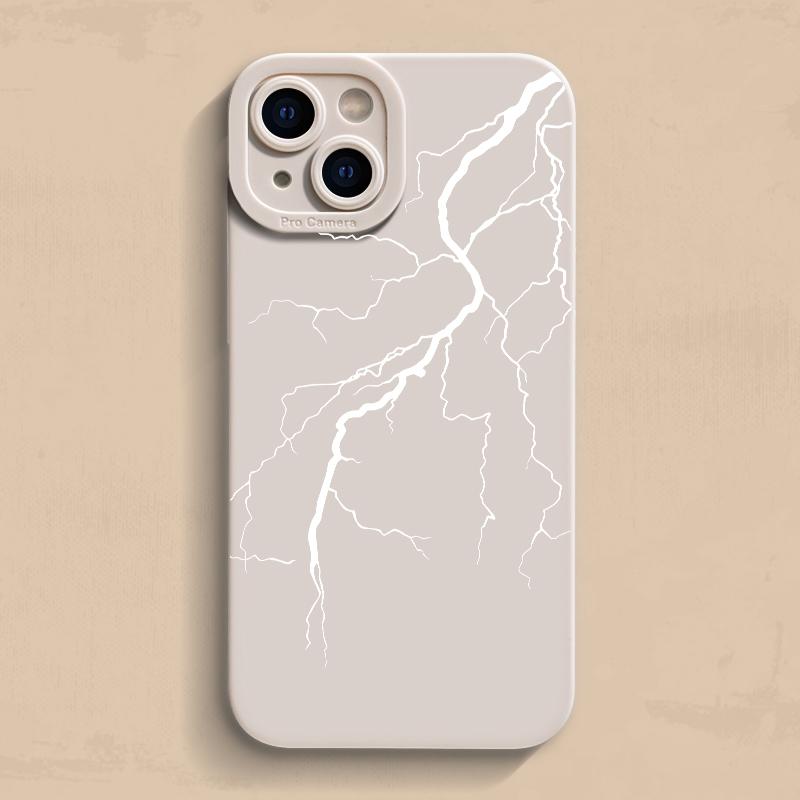 Cool Red Lightning Printed Phone Case For iPhone 16 16E 15 14 13 12 11 Pro Max 7 8 Plus X XR XS Matte Shockproof Silicone Cover