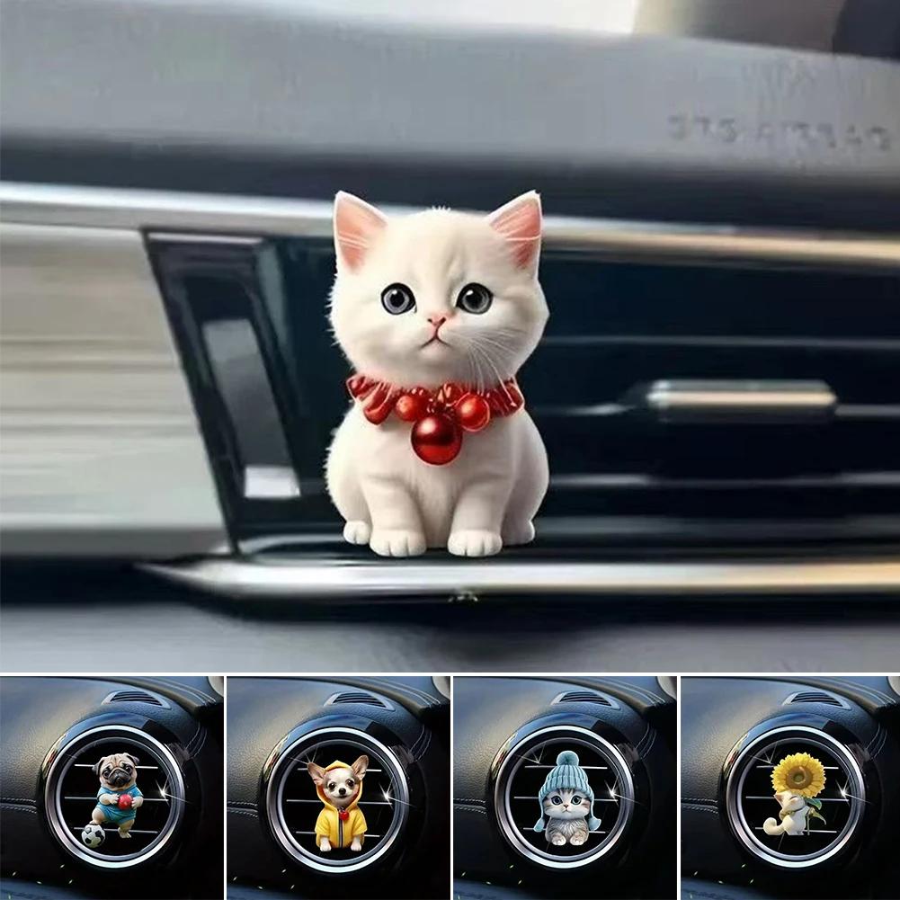 Lovely Cartoon Cat Dog Car Perfume Auto Air Freshener Diffuser Outlet Vent Perfume Clips Air Aroma Diffuser Lasting Aromatherapy